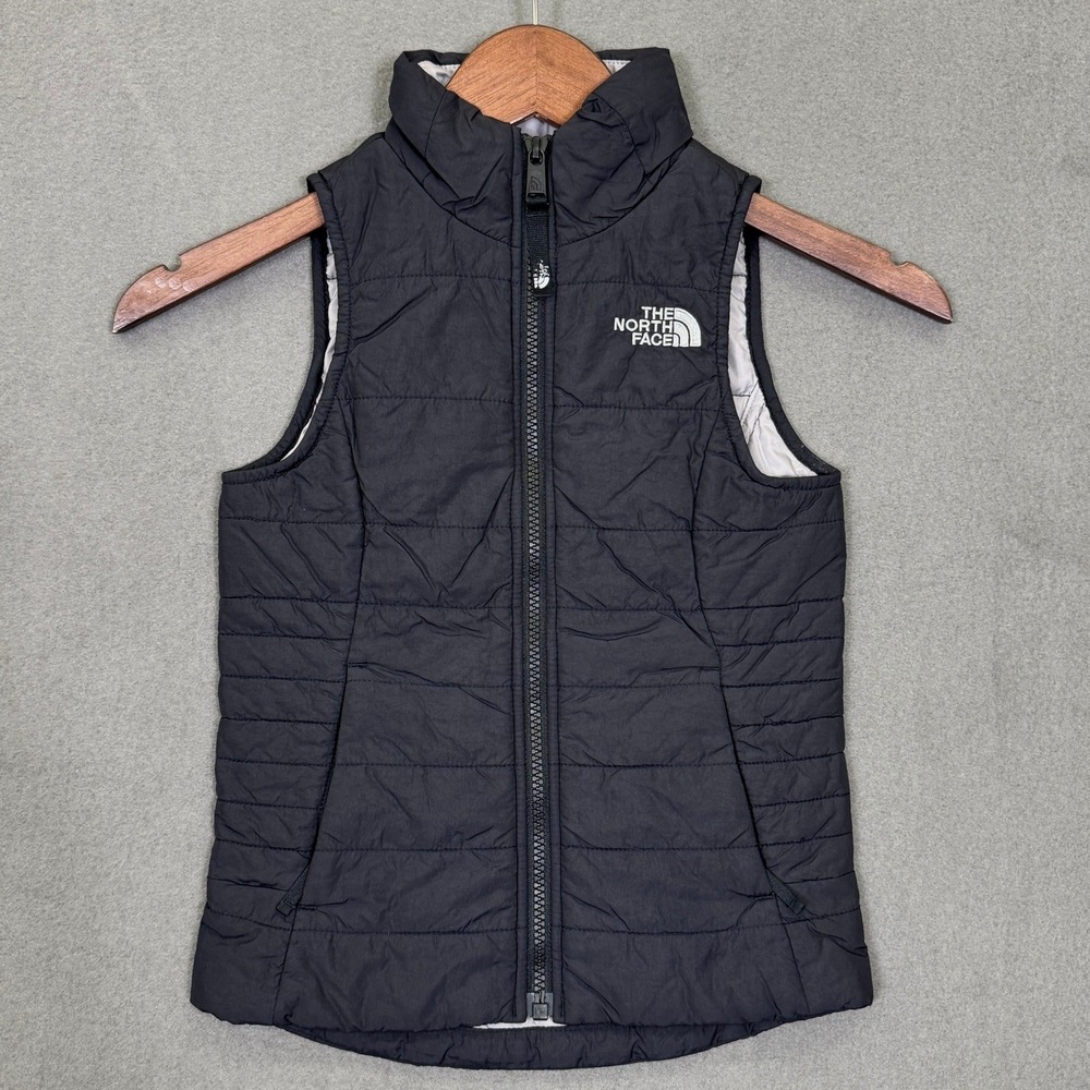 The North Face Puffer Vest Youth XXS Black Quilted Lightweight Outdoor Layering